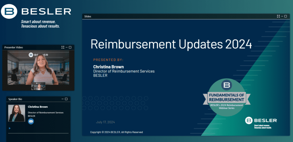 BESLER Webinar: Reimbursement Updates 2024