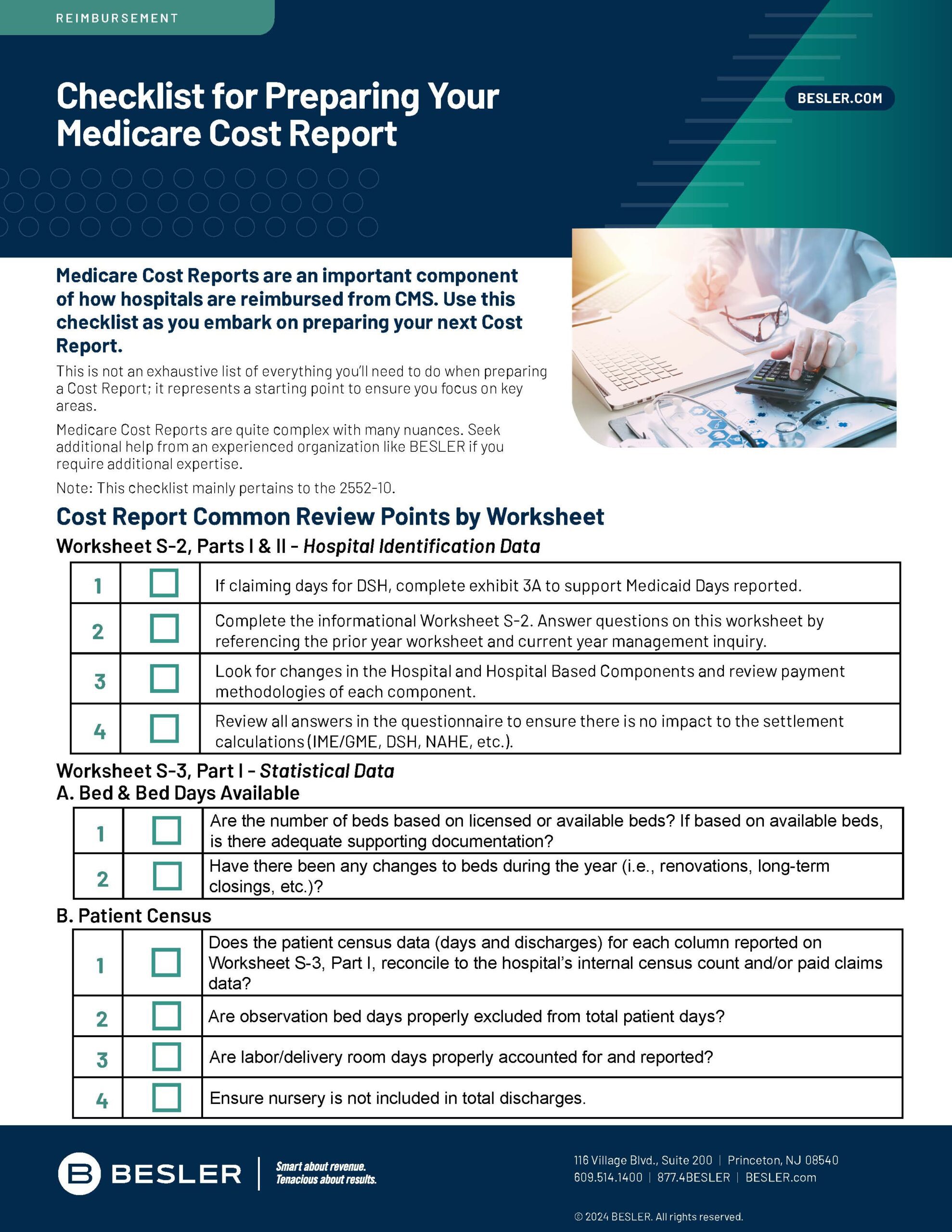 Medicare Cost Report Checklist