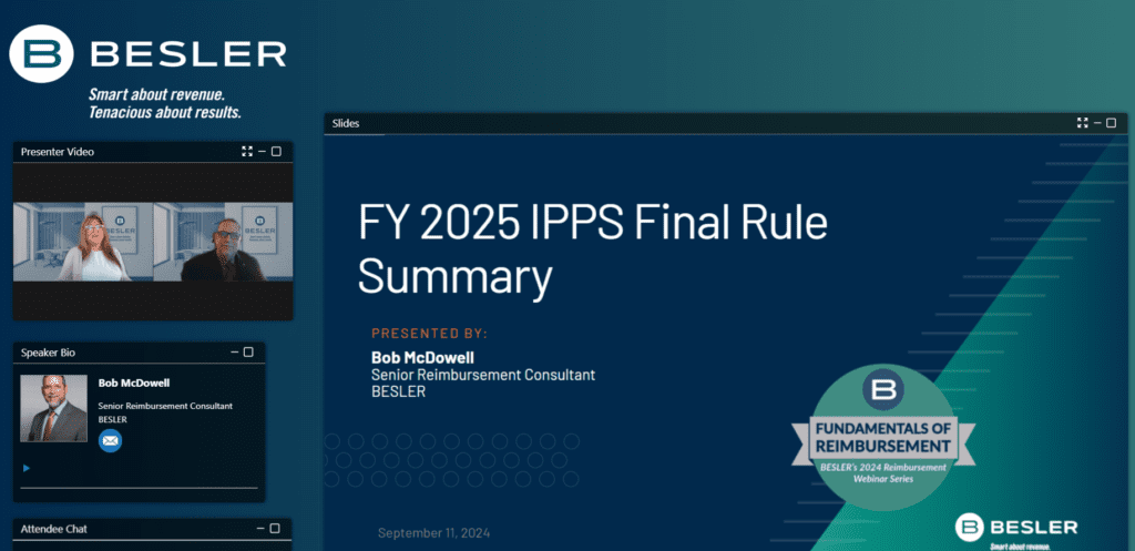 FY 2025 IPPS Final Rule Summary Webinar Screenshot