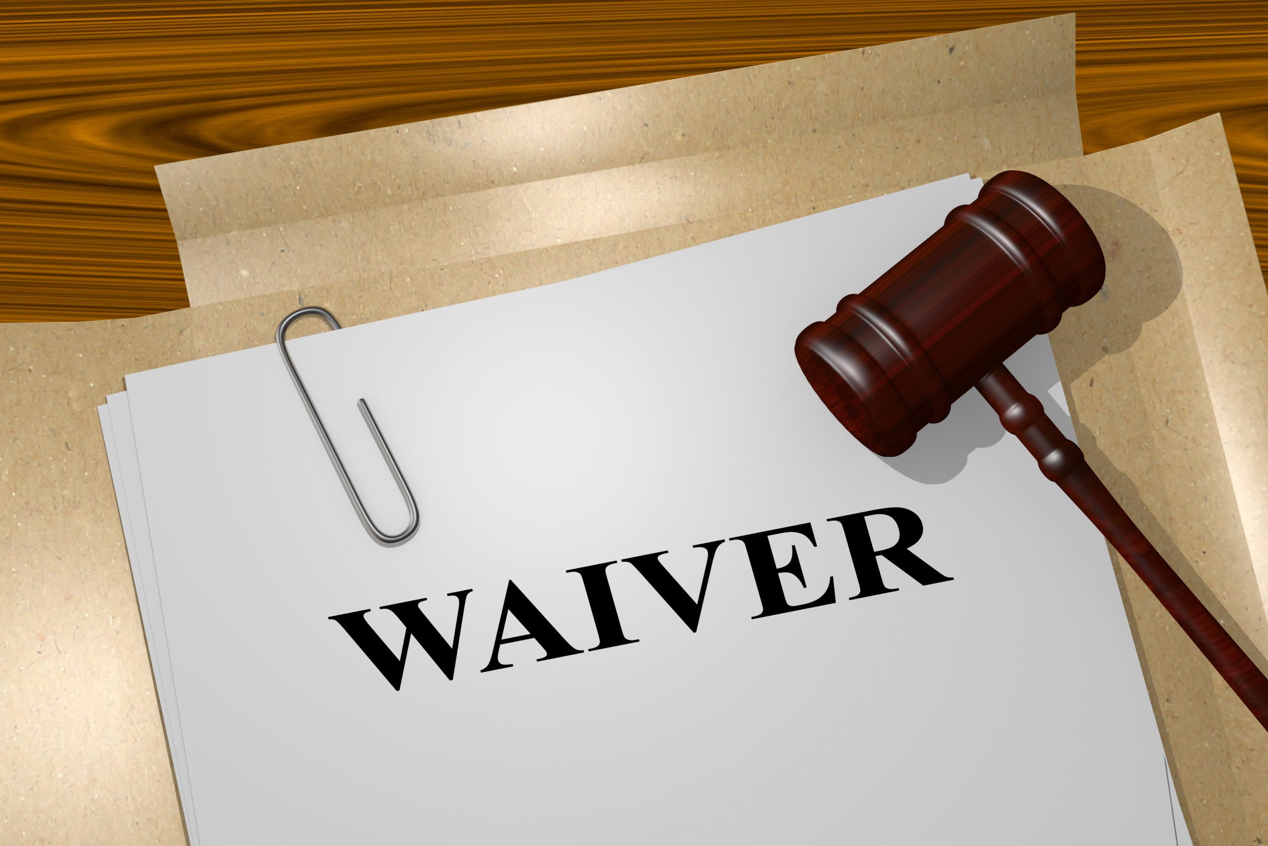 Render,Illustration,Of,Waiver,Title,On,Legal,Documents.,Legal,Concept.